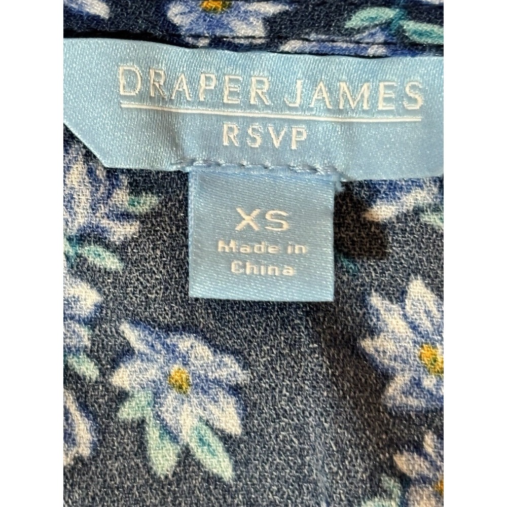 Draper‎ James RSVP Bodysuit Thong Floral Eyelet Blue Women's SZ XS Tiered Sleeve - Picture 5 of 12